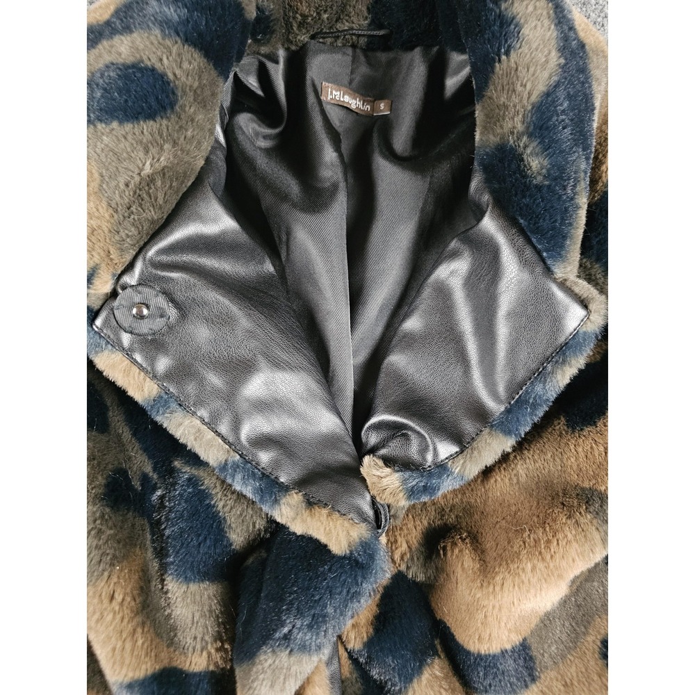 J.McLaughlin Long Teddy Coat Womens Small Camo Faux Fur Lined Winter Jacket - Picture 8 of 12